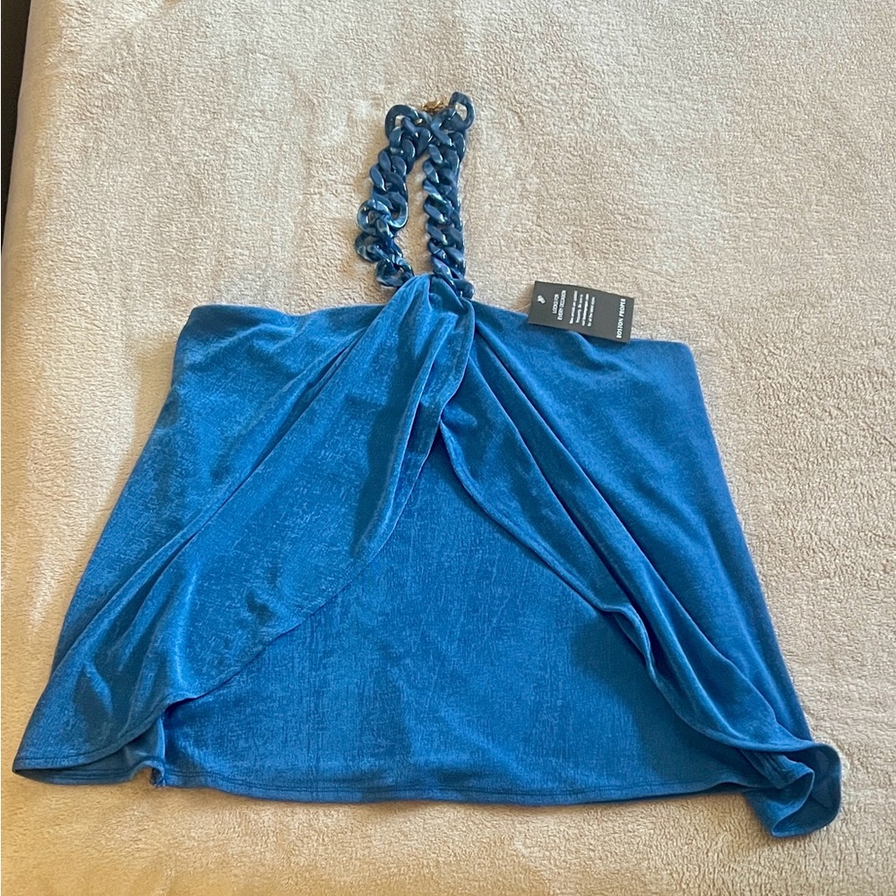 Boston Proper Blue Wide Leg Jumpsuit